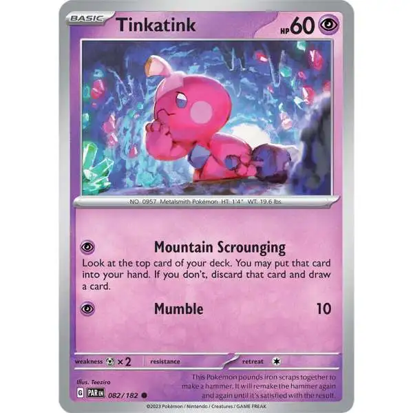 Pokemon Trading Card Game Paradox Rift Common Tinkatink #82