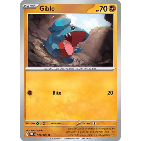 Pokemon Trading Card Game Paradox Rift Common Gible #94