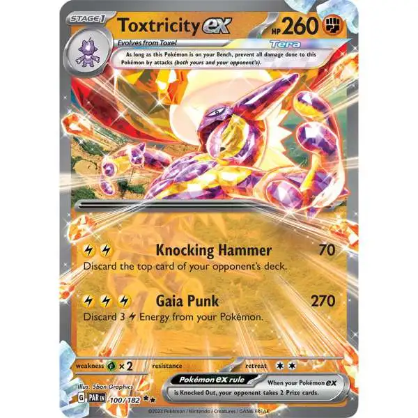 Pokemon Trading Card Game Paradox Rift Double Rare Toxtricity ex #100