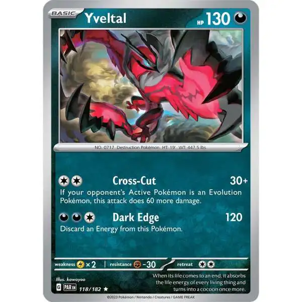 Pokemon Trading Card Game Paradox Rift Holo Rare Yveltal #118