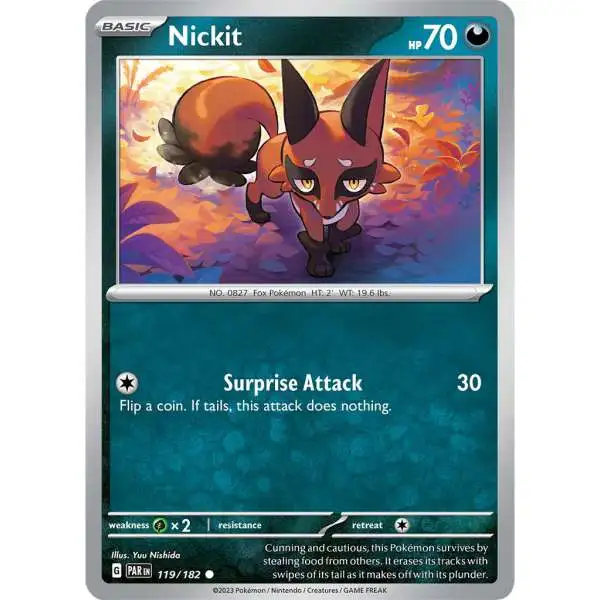 Pokemon Trading Card Game Paradox Rift Common Nickit #119