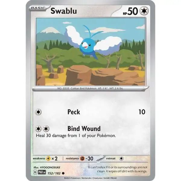 Pokemon Trading Card Game Paradox Rift Common Swablu #152