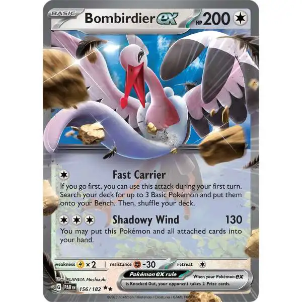 Pokemon Trading Card Game Paradox Rift Double Rare Bombirdier ex #156