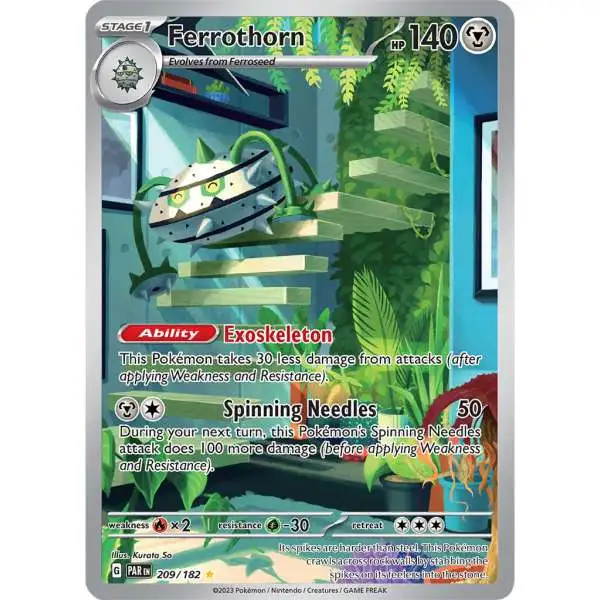 Pokemon Trading Card Game Paradox Rift Illustration Rare Ferrothorn #209
