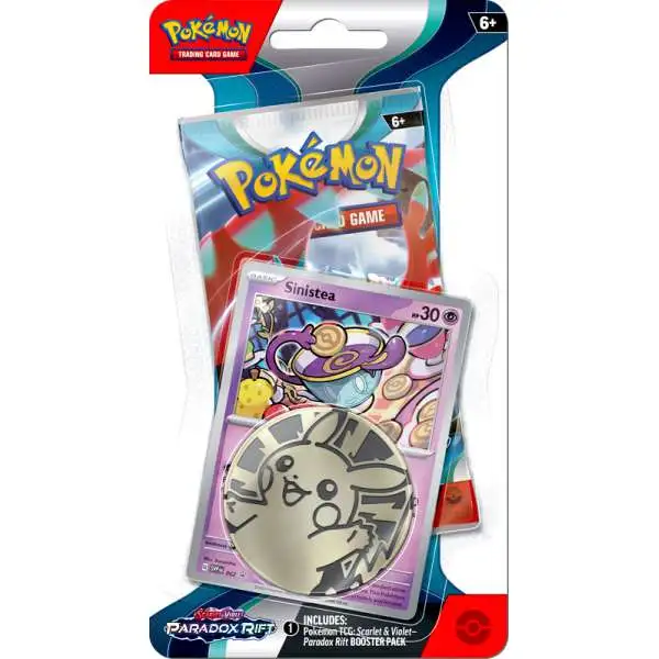 Pokemon Scarlet & Violet Paradox Rift Sinistea Checklane BLISTER Pack [Booster Pack, Promo Card & Coin]