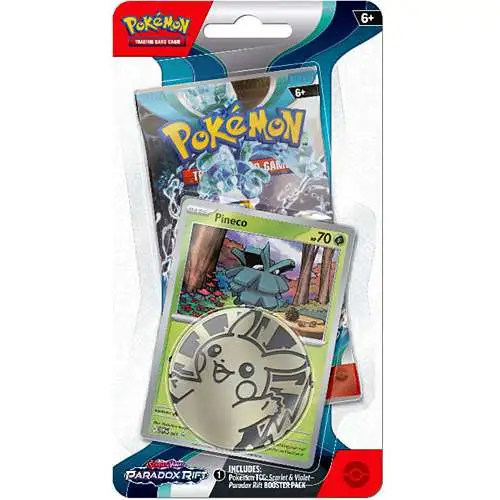 Pokemon Scarlet & Violet Paradox Rift Pineco Checklane BLISTER Pack [Booster Pack, Promo Card & Coin]