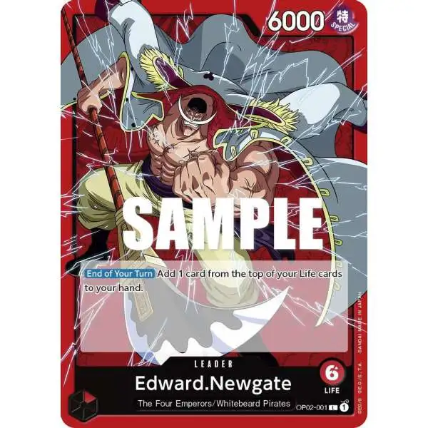 One Piece Trading Card Game Paramount War Leader Edward.Newgate OP02-001