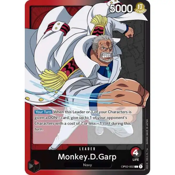 One Piece Trading Card Game Paramount War Leader Monkey D. Garp OP02-002