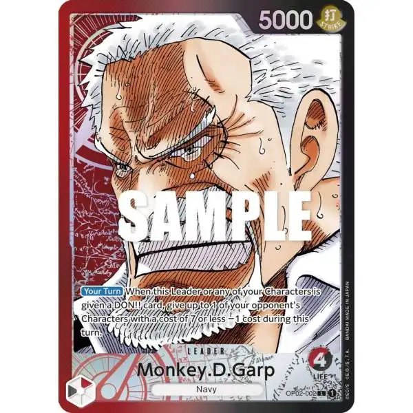 One Piece Trading Card Game Paramount War Leader Monkey D. Garp OP02-002 [Alternate Art]