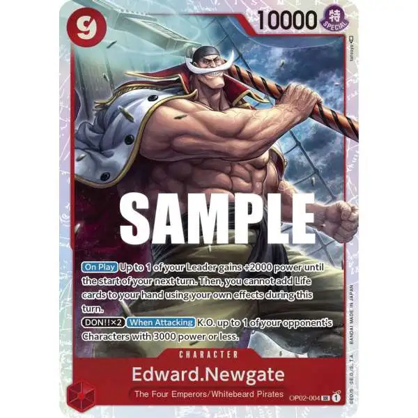 One Piece Trading Card Game Paramount War Super Rare Edward.Newgate OP02-004