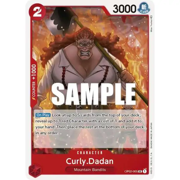 One Piece Trading Card Game Paramount War Uncommon Curly.Dadan OP02-005