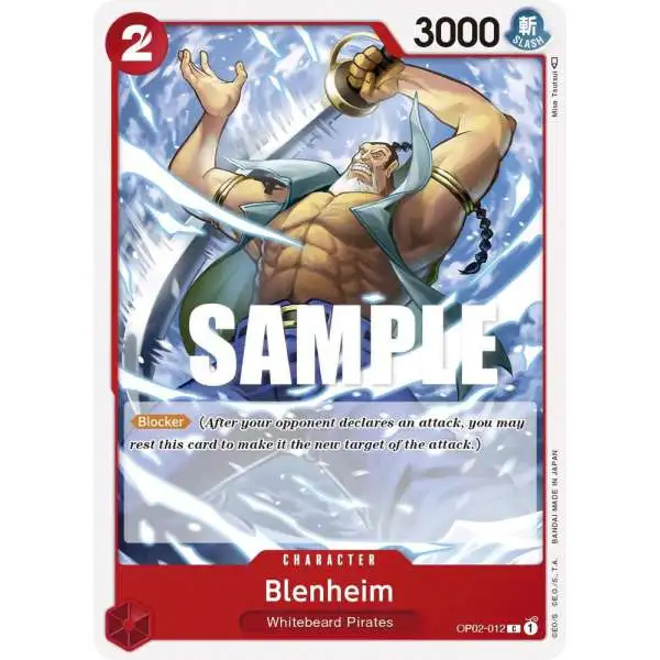 One Piece Trading Card Game Paramount War Common Blenheim OP02-012