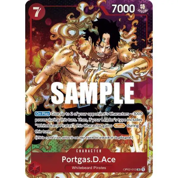 One Piece Trading Card Game Paramount War Super Rare Portgas.D.Ace OP02-013 [Parallel]