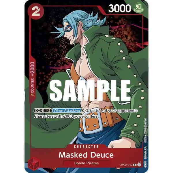 One Piece Trading Card Game Paramount War Rare Masked Deuce OP02-017 [Alternate Art]