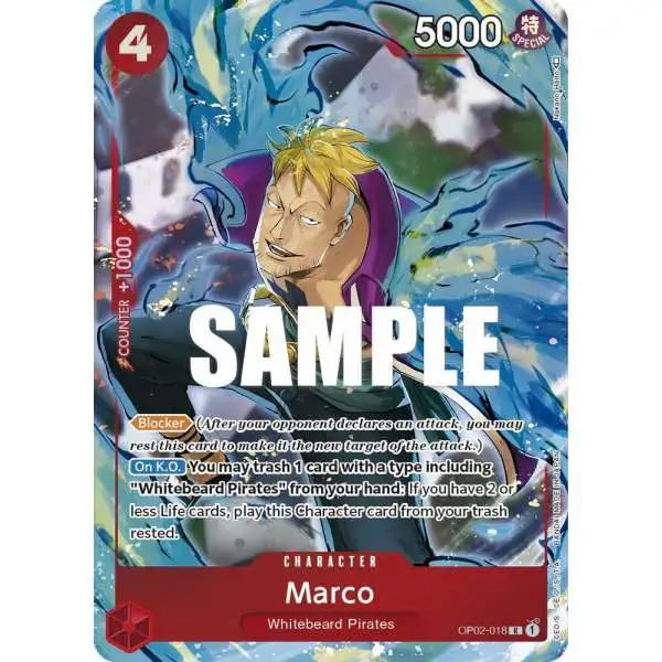 One Piece Trading Card Game Paramount War Rare Marco OP02-018 [Alternate Art]