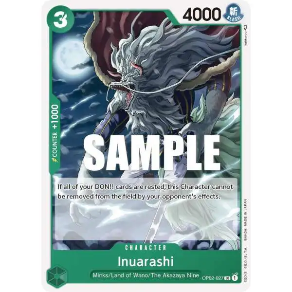 One Piece Trading Card Game Paramount War Uncommon Inuarashi OP02-027