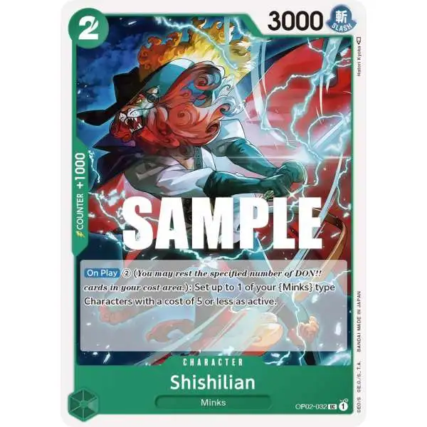 One Piece Trading Card Game Paramount War Uncommon Shishilian OP02-032