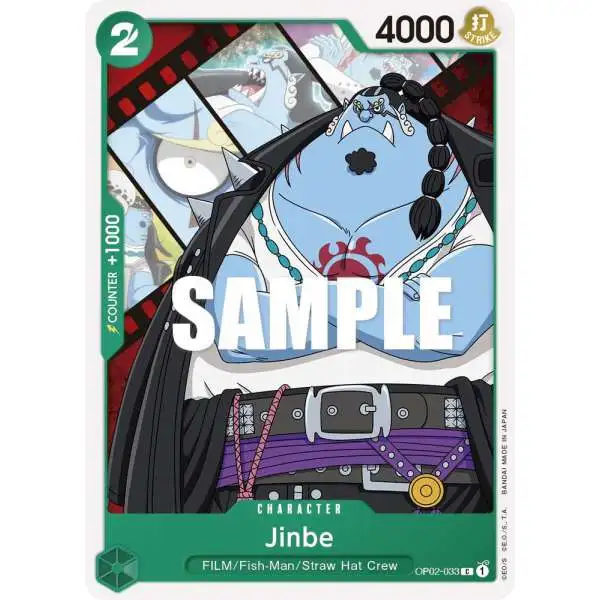 One Piece Trading Card Game Paramount War Common Jinbe OP02-033