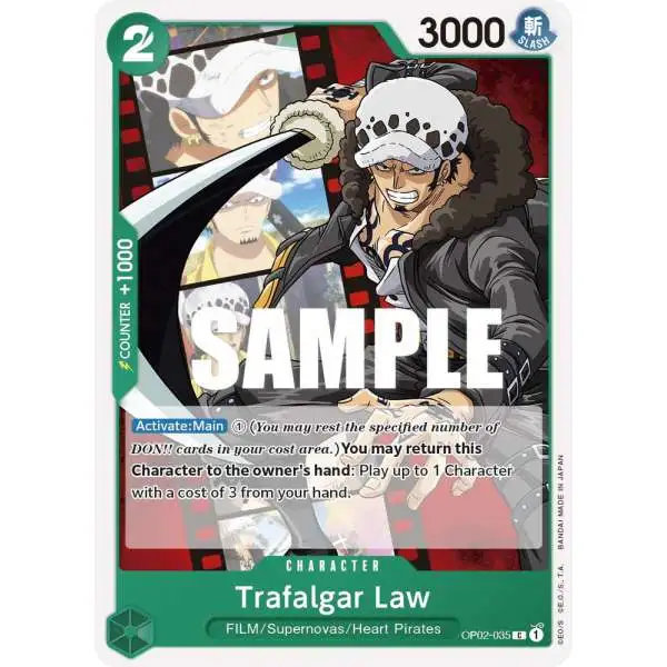 One Piece Trading Card Game Paramount War Common Trafalgar Law OP02-035