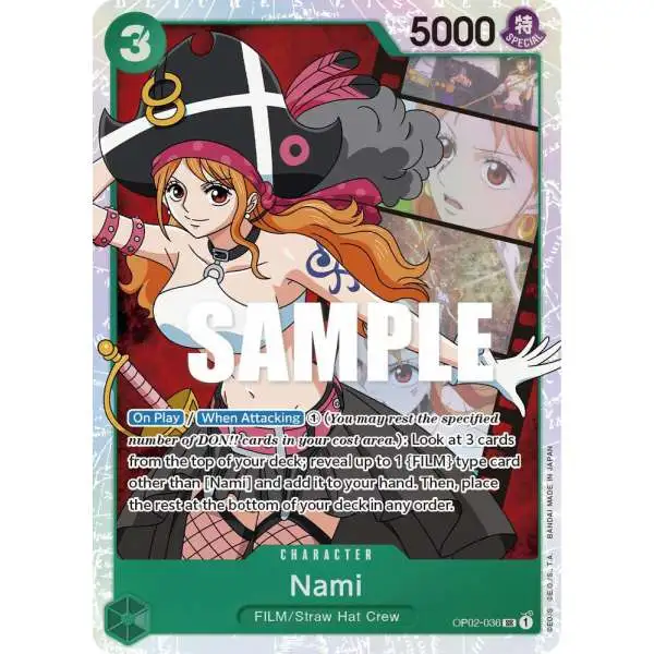 One Piece Trading Card Game Paramount War Super Rare Nami OP02-036