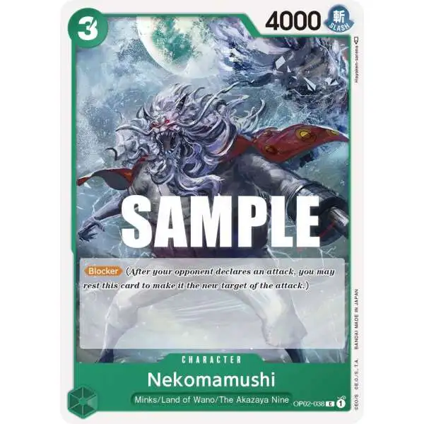 One Piece Trading Card Game Paramount War Common Nekomamushi OP02-038