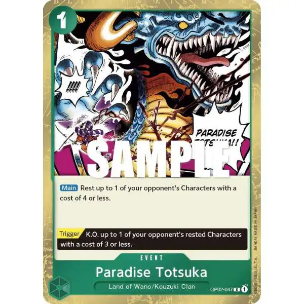 One Piece Trading Card Game Paramount War Rare Paradise Totsuka OP02-047