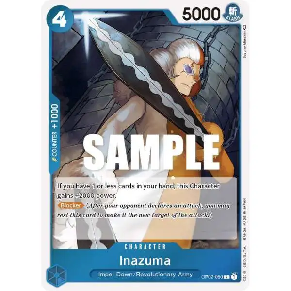 One Piece Trading Card Game Paramount War Rare Inazuma OP02-050