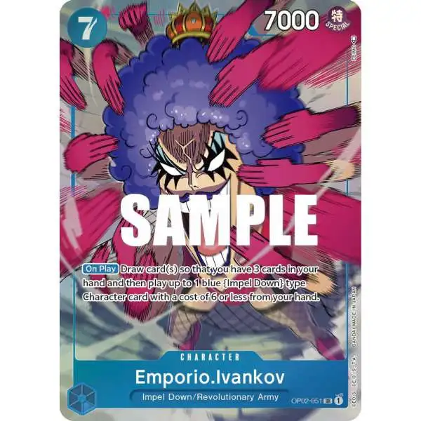 One Piece Trading Card Game Paramount War Super Rare Emporio.Ivankov OP02-051 [Alternate Art]
