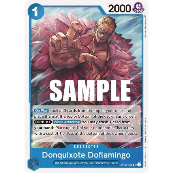 One Piece Trading Card Game Paramount War Uncommon Donquixote Doflamingo OP02-056