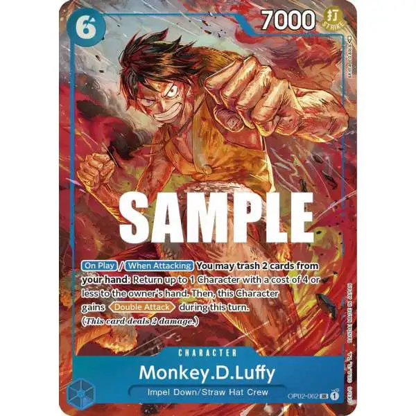 One Piece Trading Card Game Paramount War Super Rare Monkey D. Luffy OP02-062 [Alternate Art]
