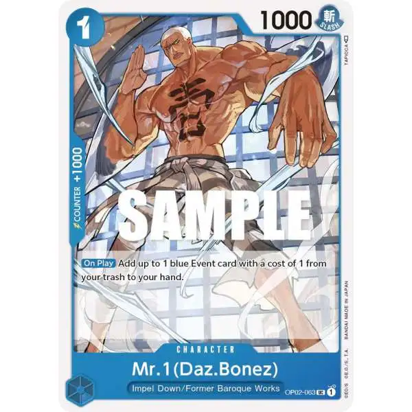 One Piece Trading Card Game Paramount War Uncommon Mr.1 (Daz.Bonez) OP02-063