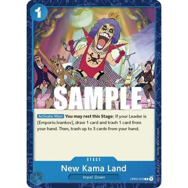 One Piece Trading Card Game Paramount War Common New Kama Land OP02-070