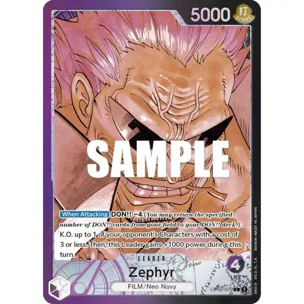 One Piece Trading Card Game Paramount War Leader Zephyr OP02-072 [Alternate Art]