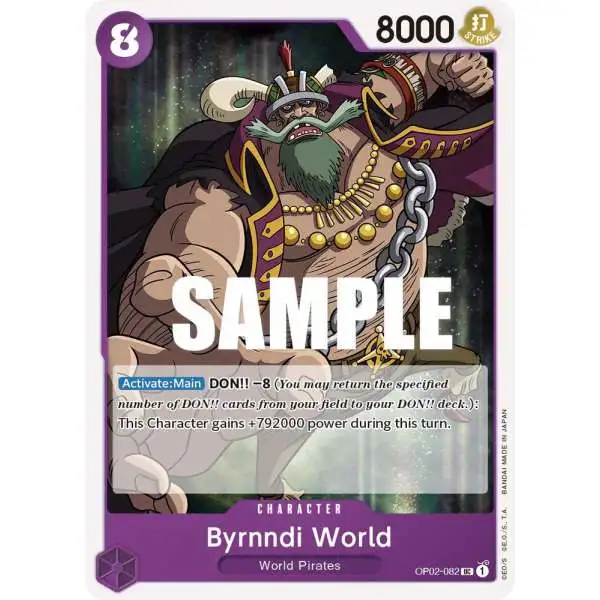 One Piece Trading Card Game Paramount War Uncommon Byrnndi World OP02-082