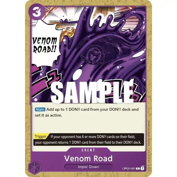 One Piece Trading Card Game Paramount War Common Venom Road OP02-091
