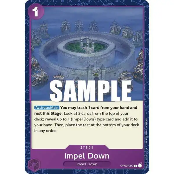One Piece Trading Card Game Paramount War Common Impel Down OP02-092