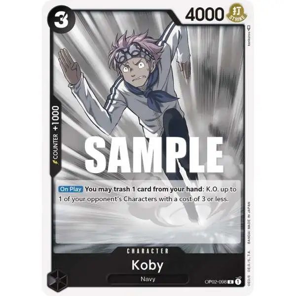 One Piece Trading Card Game Paramount War Rare Koby OP02-098