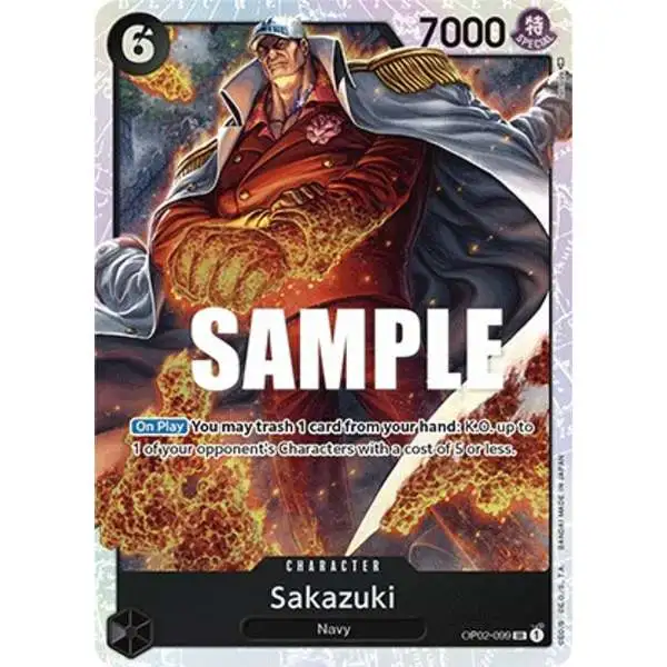 One Piece Trading Card Game Paramount War Super Rare Sakazuki OP02-099