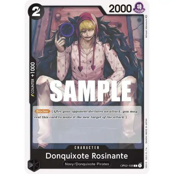 One Piece Trading Card Game Paramount War Common Donquixote Rosinante OP02-108