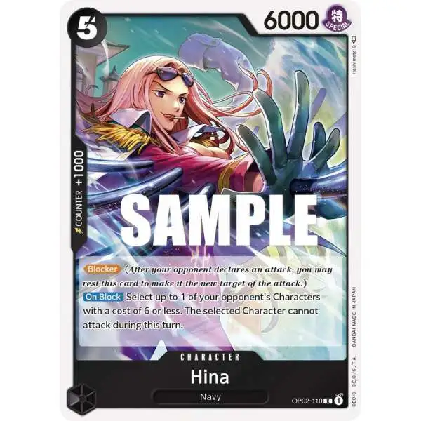 One Piece Trading Card Game Paramount War Rare Hina OP02-110