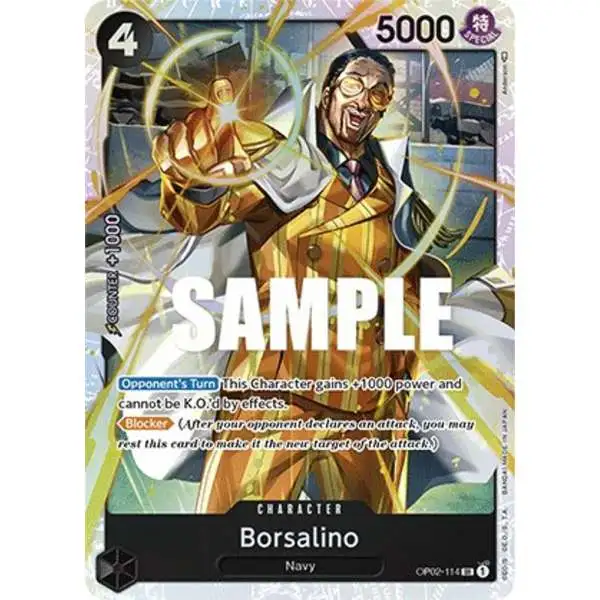 One Piece Trading Card Game Paramount War Super Rare Borsalino OP02-114