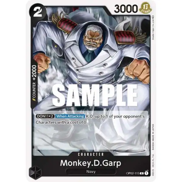 One Piece Trading Card Game Paramount War Rare Monkey D. Garp OP02-115