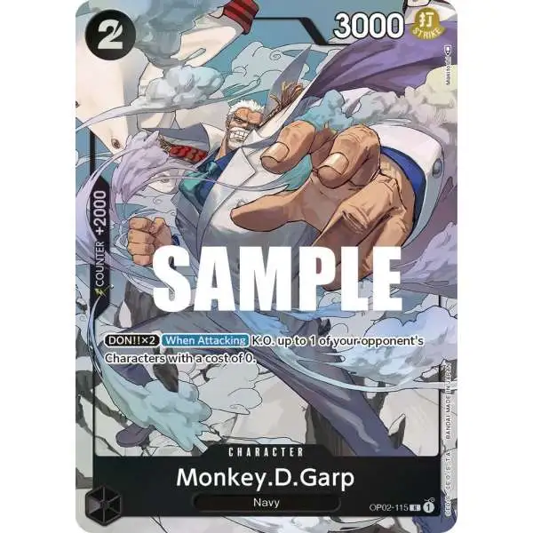 One Piece Trading Card Game Paramount War Rare Monkey D. Garp OP02-115 [Alternate Art]