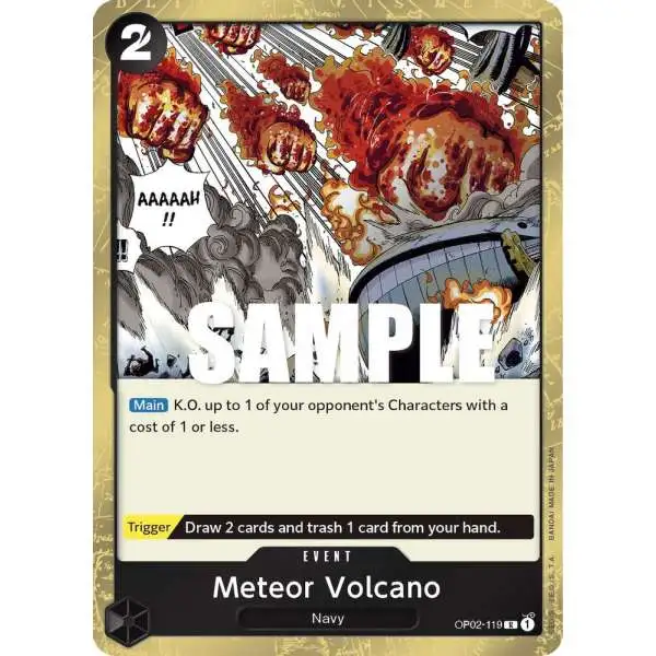 One Piece Trading Card Game Paramount War Rare Meteor Volcano OP02-119