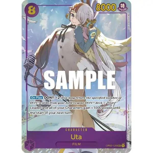 One Piece Trading Card Game Paramount War Secret Rare Uta OP02-120 [Alternate Art]