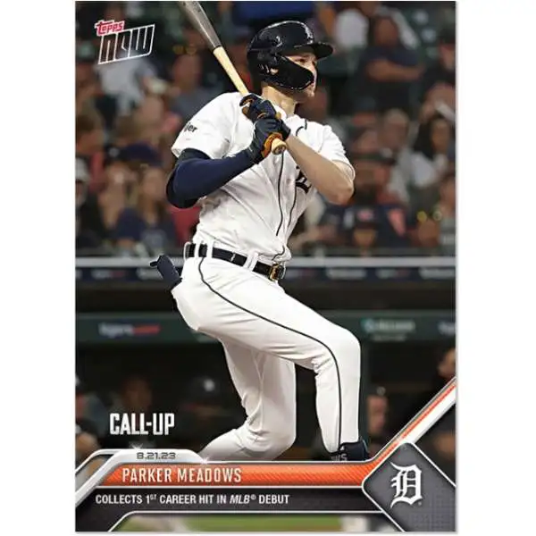 MLB Detroit Tigers 2023 NOW Baseball Parker Meadows Exclusive #744 [Rookie Card, Collects 1st Career hit in Major League Debut]