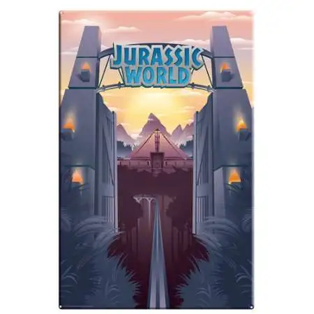 Jurassic World Park Gates 10-Inchx16-Inch Large Metal Sign