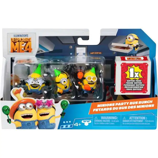 Despicable Me 4 Party Bus Bunch 2-Inch Mini Figure 4-Pack