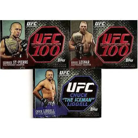 Topps UFC 100 Patch Cards Set of 3 Exclusive