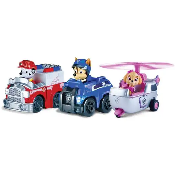 Paw Patrol Rescue Racer Rescue Marshall, Spy Chase & Skye Figure 3-Pack [Figure Does Not Come Out!]
